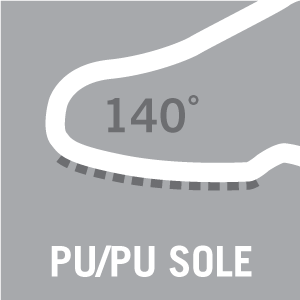 pu/pu sole material, resistant to 140°c